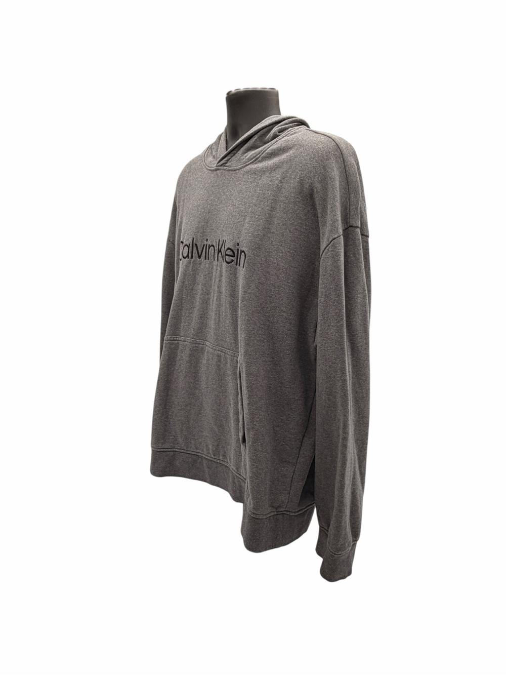 XL Men’s Calvin Klein Light Gray Pullover Hoodie with Front Pocket - Picture 4 of 7